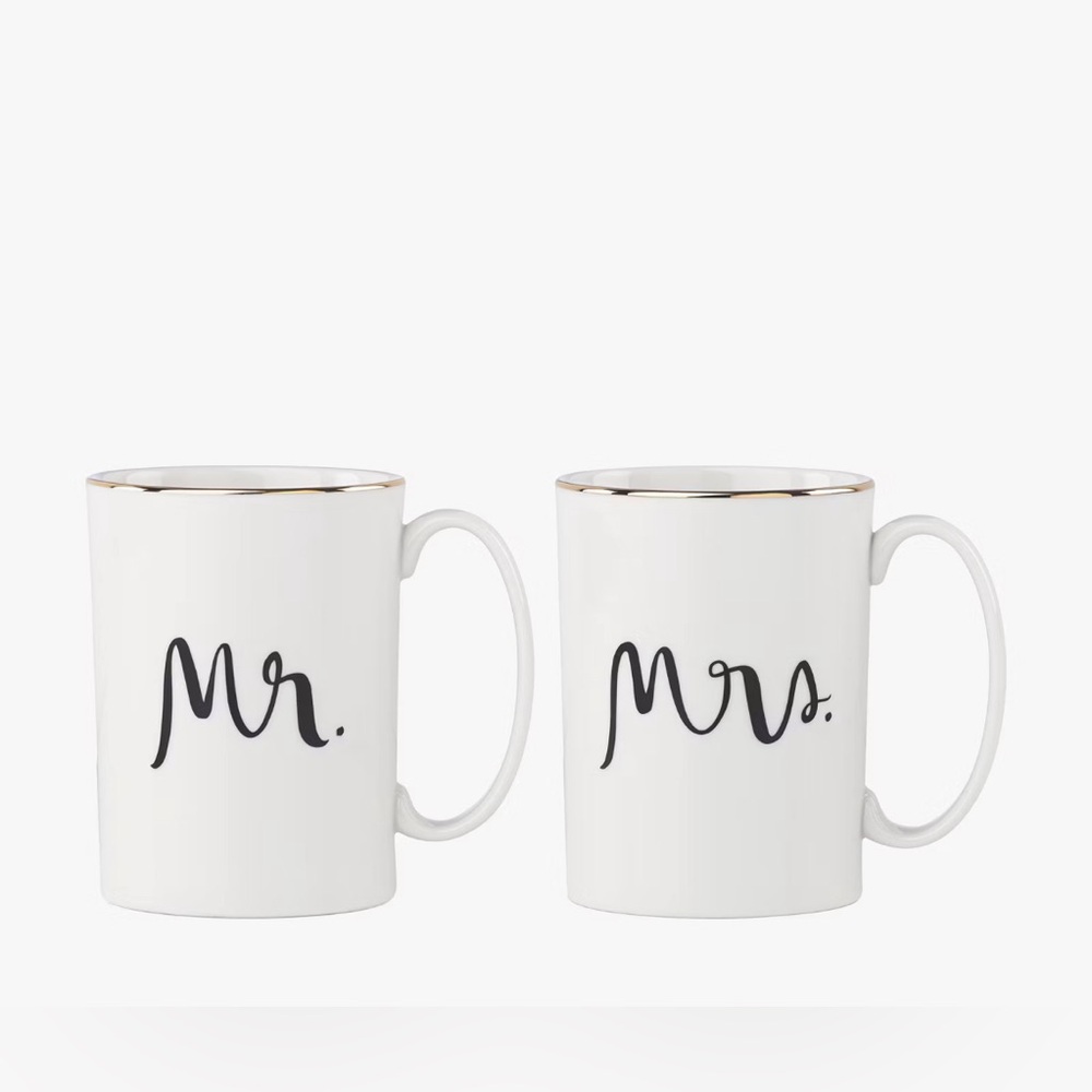 Kate Spade Mr and Mrs Mug Set